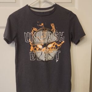 Old Navy Kids 'Unleash the Beast' Tee - Charcoal and Orange